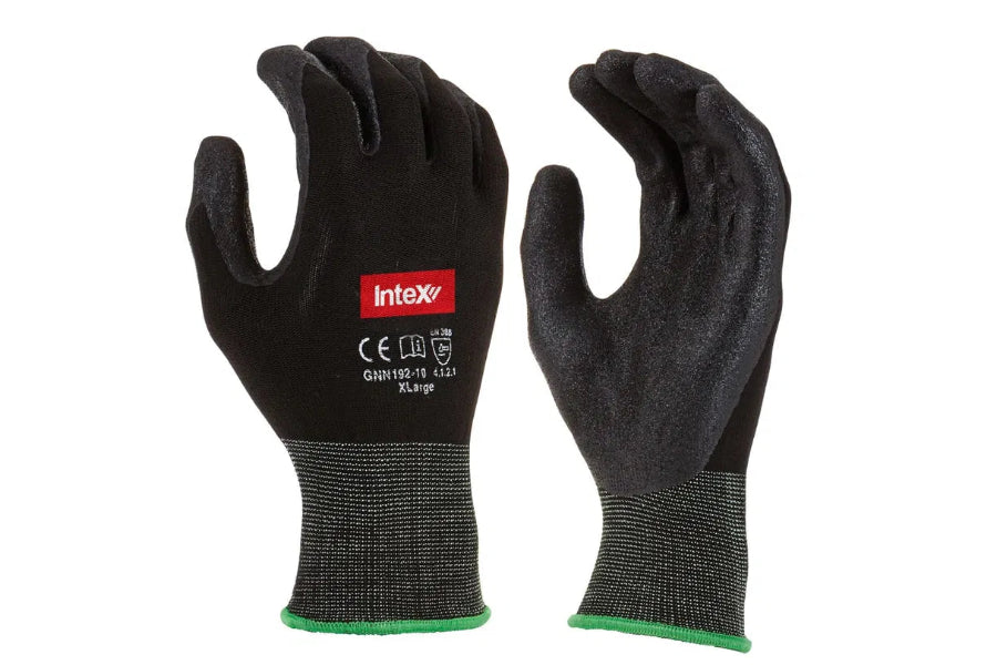 Nylon Spandex Glove Sandy Nitrile Foam Coat L