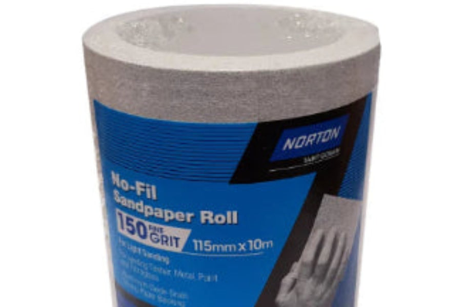 Norton 115mm Sandpaper Nofil 180 Grit (10m Roll)