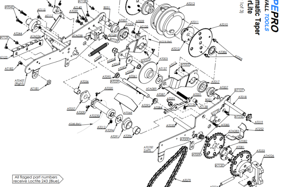 Tapepro Automatic Taper Blade Assembly Screw