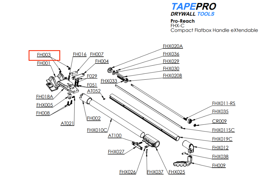 Tapepro Handle Screw 1/4" -28 x 3/8"