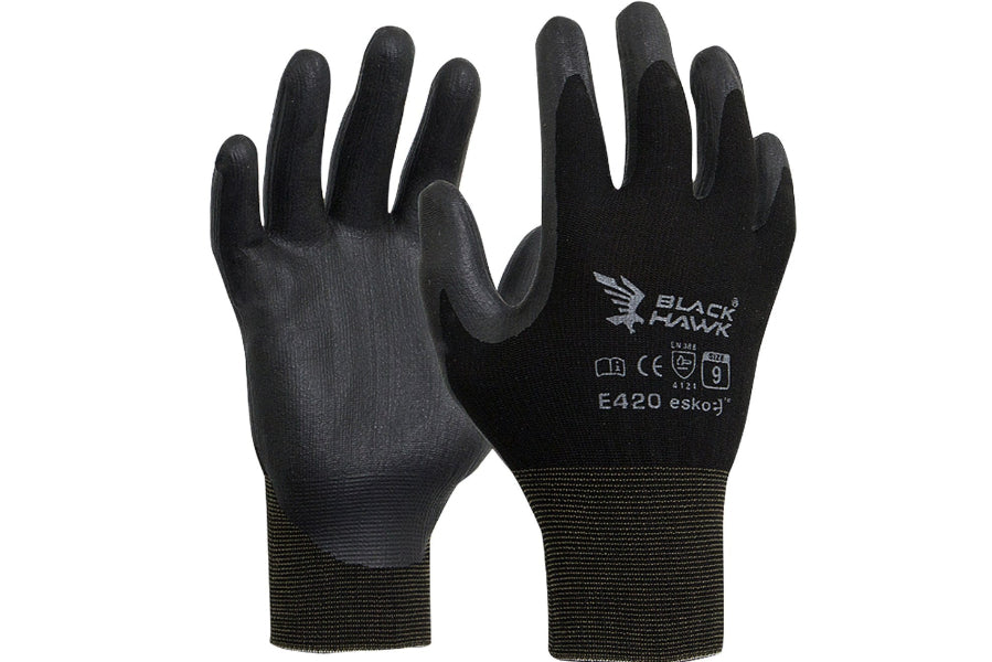 Black Hawk Foam Nitrile Glove (Black)  Size 7-11